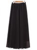 K Half Length Skirt Bohemian Style Long Skirt, High Waist Solid Color Plus Size A-line Skirt, Floor Length Beach Skirt_ecoleips.com