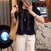 Heavy Embroidery Lace Trim Short Shirt For Women 2025 New Summer Blouse With Light Luxury And High-End Feel, Puff Sleeve_ecoleips.com