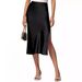 Elegant High-Waist Satin Slit Pencil Skirt - Stretchy Midi Skirt For Women Office To Evening Wear Plus Size Available_ecoleips.com