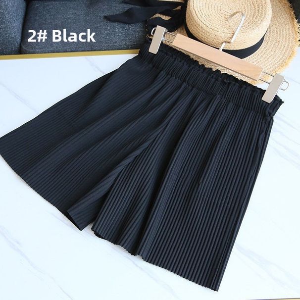 Women's High-Waisted Pleated Shorts Casual Five-Point Pants Loose Slimming Versatile Straight Leg Wide Leg Spring Summer_ecoleips.com