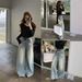 Cat Paw Design Trendy Wide-leg Pants For Women, 2026 Spring-summer New High-waisted Slimming Loose Denim Trousers Direct_ecoleips.com