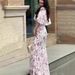 European American Cross-Border 2025 Spring New Sweet And Sexy Elegant Short-Sleeve Long Floral Dress For Women_ecoleips.com
