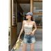 Jingdi'er Summer Backless Bra With Built-in Chest Pad, Can Be Worn As A Top, Coffee Color_ecoleips.com