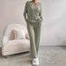 K Fashionable Versatile And Stylish Temperament Set, New Home Fashion Casual Straight Leg Pants Two-piece Set_ecoleips.com