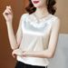 Lace V-neck Camisole For Women, Wide Shoulder, Sleeveless, 2021 Spring/summer Trendy Style, Inner Layer Base Shirt, Plus_ecoleips.com