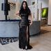 Women's Clothing Elegant Slim Fit Sequined Mesh Patchwork Dress Style Sexy Women's Fashionable Clothing For Formal & Casual_ecoleips.com