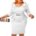 Women's Clothing Short Sleeved Waist Bag Hip Beading Professional Style Fashion Dress_ecoleips.com