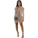Women's Clothing Acid Washed Fried Color Distressed Jumpsuit Two Piece Shorts Suit_ecoleips.com