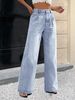 Women's High-Waisted Relaxed Straight Leg Jeans – Vintage Washed Denim Pants (XS-XXXL, Cotton-Polyester Blend, Casual & Trendy)_ecoleips.com