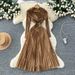 Commuter Style Lapel Beaded Long Sleeved Dress, Fitted Waist Pleated Skirt, High End Elegant And Gentle Long Dress._ecoleips.com