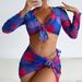 Trendy 4-Piece Bikini Set For Women - Sexy High-Cut Swimwear With Adjustable Straps & Quick-Dry Fabric (Multiple Prints)_ecoleips.com
