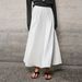 Ramie Cotton Blend Maxi Dress With Flared Skirt, Elegant Soft Drapery A-Line Long Dress For Women, Breathable Pure Color Dress_ecoleips.com