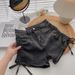 Women's High-Waisted Slim Fit Denim Shorts Summer A-Line Trendy Drawstring Elastic Hot Pants Fashionable And Sexy_ecoleips.com