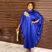 Women's Clothing Rayon Robe Stand Collar Bat Sleeves With Diamond Applique Long Skirt_ecoleips.com