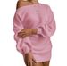 Off-Shoulder Sweater Dress – Oversized Long Sleeve Knit Dress With Lantern Sleeves (S-5XL, 8 Colors, Polyester Blend, Fall/Winter Staple)_ecoleips.com