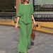 Women's Clothing Summer New Cotton And Linen Suits For Women Fashion Solid Color Loose Casual Trousers Two Piece Suit_ecoleips.com