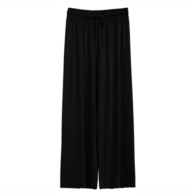 Plus Size Modal Wide Leg Pants Women Summer Thin High Waist Draped Loose Straight Casual Anti Mosquito Trousers_ecoleips.com