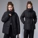 Women's Clothing Winter Coat With Belt – Oversized Stand Collar Jacket (Loose Fit, Mid-Length, 4XL Sizes)_ecoleips.com