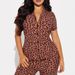 Women's Printed Cardigan High Waist Tie Up Trouser Set Short Sleeve Comfortable Home Wear Autumn Collection_ecoleips.com