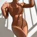 Women's Clothing Sexy Solid Color One-Piece Swimsuit Bikini Hollow Out Design Nylon Fabric With Steel Support And Chest Pad_ecoleips.com