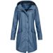 Women's Casual Long Hooded Windbreaker Coat With Front Button Closure, Lightweight Spring & Fall Jacket For Everyday Wear_ecoleips.com