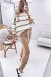 Women's Trendy Stripe Tracksuit Set – Long Sleeve Hoodie & Jogger Pants (S-XXL, Multiple Colors, Polyester Blend, Streetwear Style)_ecoleips.com