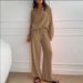 Women's Clothing Cotton And Linen Suit Cardigan Long Sleeved Top Pocket Wide Leg Trousers Two Piece Suit_ecoleips.com