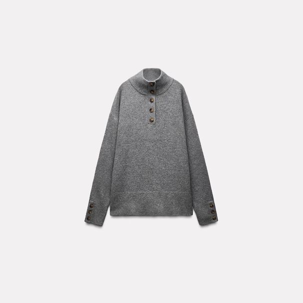 Women's Knitted Striped Sweater Semi-Turtleneck Loose Fit Long Sleeve Casual Pullover Soft Acrylic Blend Fall Winter Fashion Top_ecoleips.com