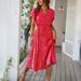 Diyun 2025 Spring/Summer European And American Style Casual Vacation Polka Dot Print High-Waisted Tie-Waist_ecoleips.com