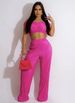 Women's Clothing Hot Sale Spring Fashion Leisure One Shoulder Wrap Chest Wide Leg Two Piece Set_ecoleips.com