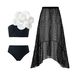 Women's Clothing Printed Swimsuit Suit Retro Belly Covering Chiffon Skirt Swimsuit_ecoleips.com