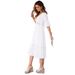 2018 Deep V Lace Trunk Sleeve Fluffy Dress For Women_ecoleips.com