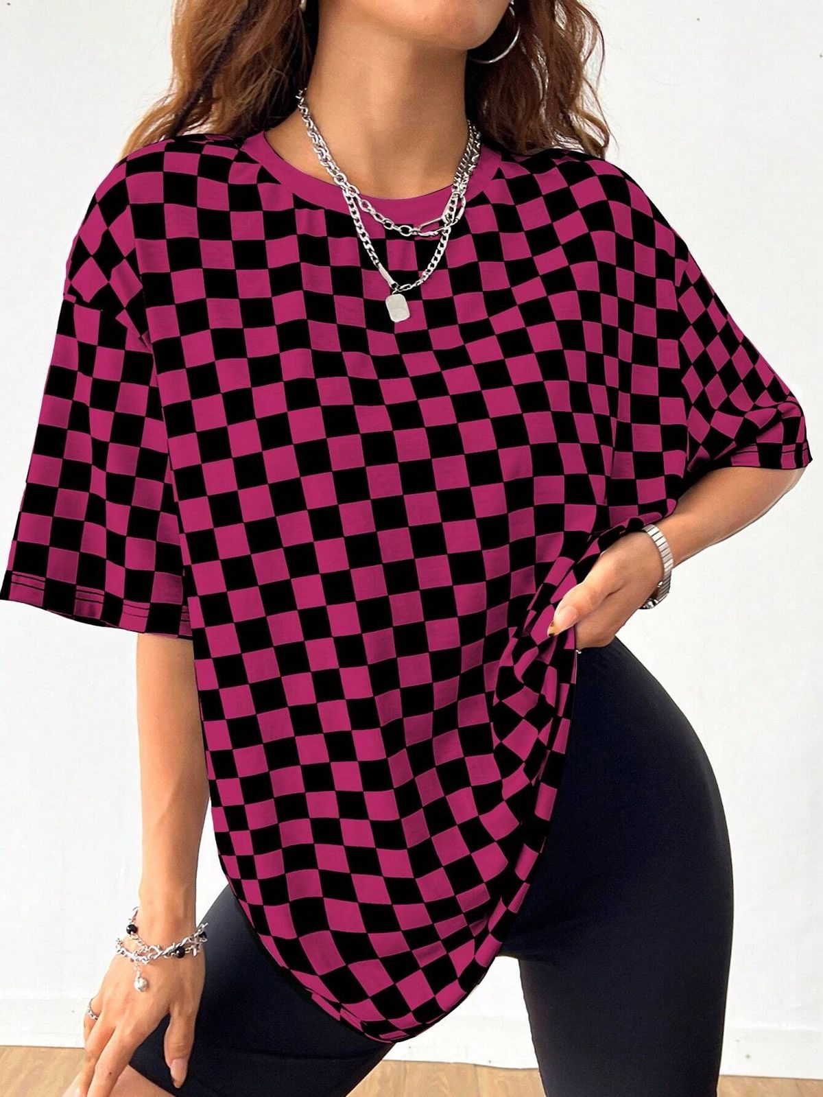 3d Digital Print Oversized T-Shirt Women's Short Sleeve Round Neck Tee - American Style Sporty Graphic Top (36 Color Options, Xs-6xl)_ecoleips.com
