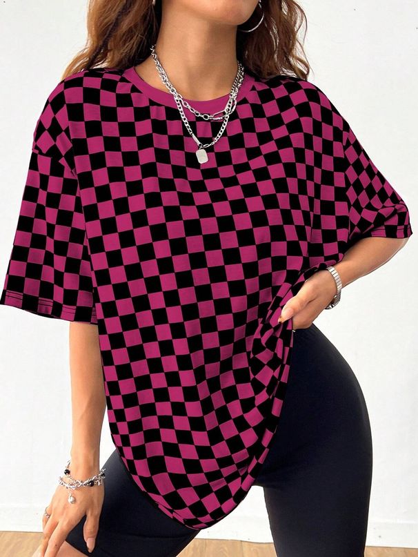 3d Digital Print Oversized T-Shirt Women's Short Sleeve Round Neck Tee - American Style Sporty Graphic Top (36 Color Options, Xs-6xl)_ecoleips.com
