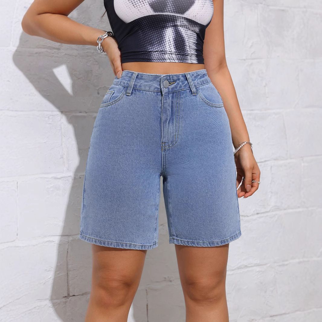 Women’s Clothing Summer New High Waist Straight Casual Three Quarter Pants_ecoleips.com