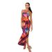 D24DS054 European And American Women's Fashion Cross-border Summer New Casual Printed Sleeveless Slit Tight-fitting_ecoleips.com