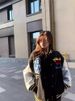 Spring New Embroidered Letter Flocked Baseball Jersey Casual Stand-up Collar Jacket For Men And Women_ecoleips.com