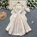 Palace Retro Jacquard Dress - French-Inspired Slim Waist & Fluffy Long Skirt, Elegant Summer Dress For Women_ecoleips.com