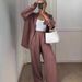 Women's Casual Two Piece Set Spring Autumn Loose Fit Cotton Linen Long Sleeved Shirt Trousers Comfortable Style_ecoleips.com