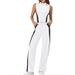 Women's Cotton Polyester Two-Piece Suit Summer Travel Casual Fashion Turtleneck Top Wide Leg Pants Mid Waist Full Length_ecoleips.com