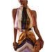 ZADATA Women's Fashion 2025 New Sleeveless Wrap Decorated Single-Breasted Lapel Dress Set_ecoleips.com