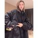 girl Girl Girl Mid-Length Stand Collar Solid Color Waist-Cinching Fleece-Lined Thickened Parka For Women 2023 Autumn Winter New_ecoleips.com