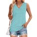 Women's Clothing V Neck Casual Loose Summer New Solid Color Vest Sleeveless Shirt_ecoleips.com