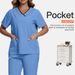 Women's Clothing Surgical Gowns, Hand Washing Clothes, Operating Room Hand Washing Clothes, Elastic Quick Drying Thin V Neck Contrast Color_ecoleips.com