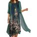 2024 Europe And The United States Summer New Women's Casual Dress Two-piece Set Of Printed Round Neck Slim Dress Women_ecoleips.com
