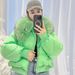 Women's Short Puffer Jacket With Raccoon Fur Trim - Thickened Loose Fit Winter Coat For Warmth & Style (Multiple Colors)_ecoleips.com
