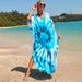 Women's 100% Cotton Beach Cover Up Dress - Boho Print Sun Shirt, Loose Fit Swimwear Cover Up, Vacation Long Sleeve Tunic For Pool_ecoleips.com