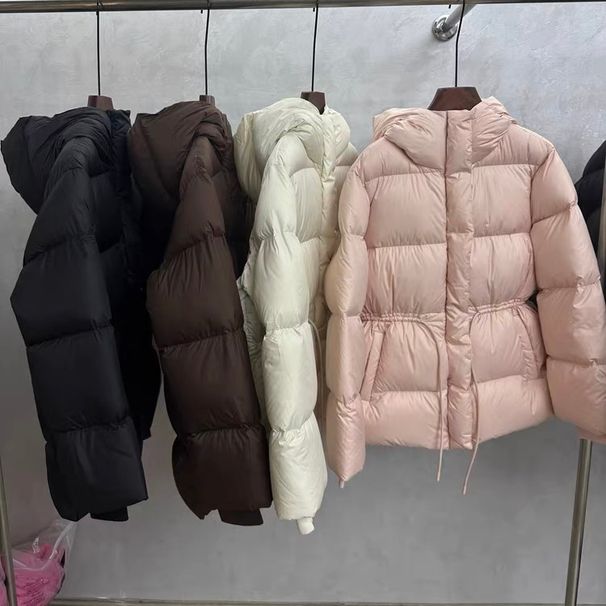 girl Girl Pinghu Down 2025 Korean Style New Small Loose Slimming Hooded Puff Bread Jacket For Women Trendy_ecoleips.com