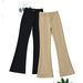 Women's Fleece-Lined Flared Trousers – Low Waist Slim Straight Leg Pants, Soft & Warm Winter Casual Pants_ecoleips.com