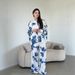 Modest Set / Outfit / Two Piece Women's Floral Print Loose Fit Blouse & Wide Leg Pants Set Elegant Office Casual Long Sleeve Tops Plus Size Outfit_ecoleips.com